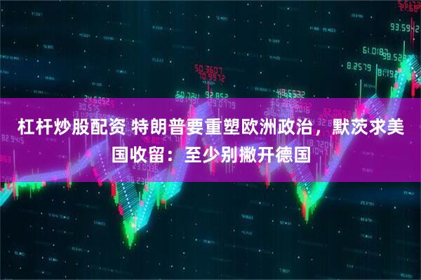 杠杆炒股配资 特朗普要重塑欧洲政治，默茨求美国收留：至少别撇开德国